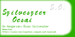 szilveszter ocsai business card